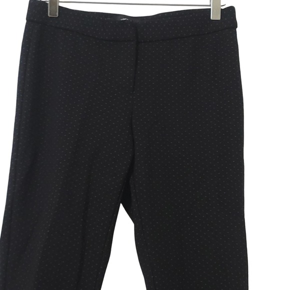 Amanda & Chelsea Ankle Pants Size 6 Black‎ White Slim Stretch Dots Flat Front - Picture 1 of 10